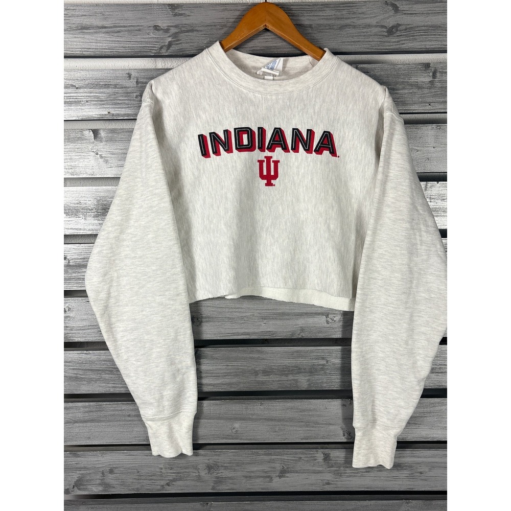 Champion Reverse Weave Indiana University Hoosiers Cropped Sweatshirt Womens M/L
